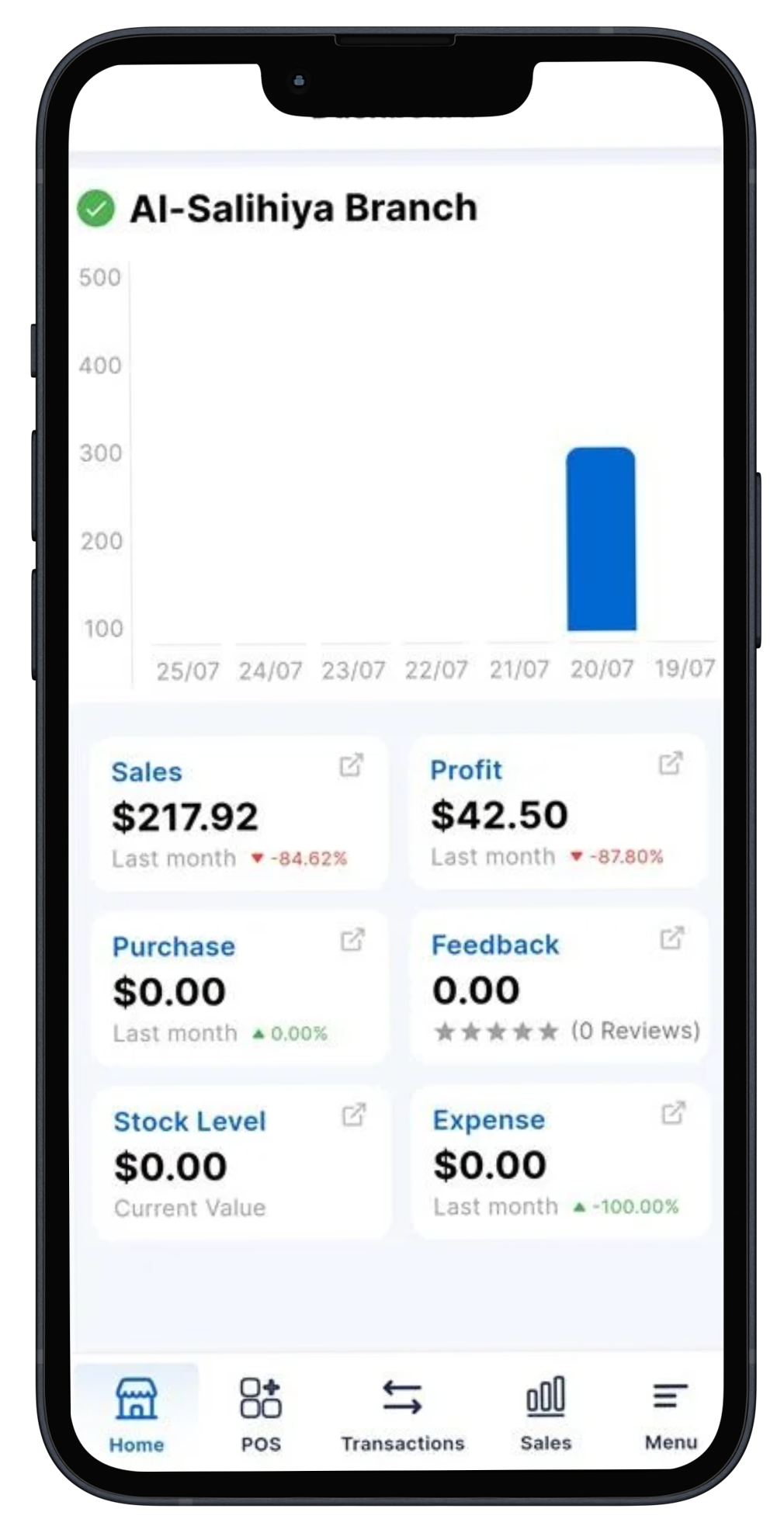 Manage POS on mobile